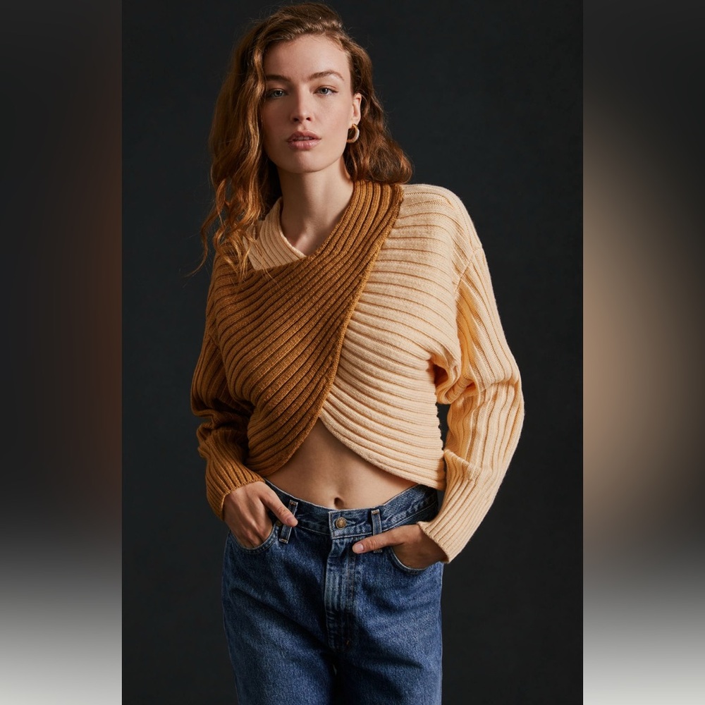 NWT by Anthropologie Colorblock Shrug Sweater | Medium